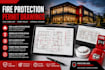 fire sprinkler plan gas plan structural plan deck permit drawing in texas nc ga