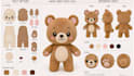 draw custom plush toy reference sheet and stuffed animal design