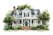 draw house illustration watercolor style
