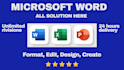 format, edit and design microsoft word document