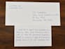 handwrite cards, envelopes with postal request codes