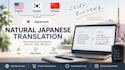 translate english, korean, chinese, and french into natural japanese
