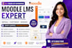 install moodle lms with courses, lessons, quizzes, certificates, user management