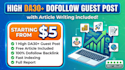 do cheap high da30 dofollow guest post with article