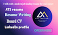 write an ats executive resume and professional CV