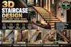 create 3d staircase design and architectural rendering