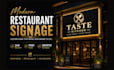 design professional restaurant signage menu board, digital menu and menu