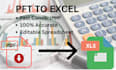 convert PDF or image to excel accurately and professionally