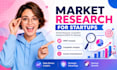 do market research, swot, competitor analysis and industry report for startups
