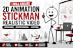 make stickman animation stick figure in 2d animation as explainer video