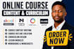 create online course content curriculum workbook and skool course creation