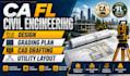 ca fl civil engineering  design grading plan cad drafting utility layout