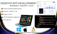 develop desktop application using electron, python for windows, macos, and linux