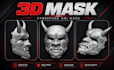 3d mask design custom cosplay mask stl file printable helmet oni anime model