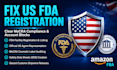 fix fda registration and mocra compliance issues cosmetics safety agent