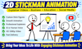 do 2d stickman animation, stick figure explainer video