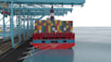 create 3d container terminal port animation cargo logistics animation
