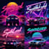create 80s retro futuristic, synthwave cover art