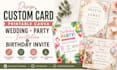 design printable custom canva wedding invitation and birthday card invite