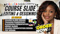 design course slides, webinar slide, training powerpoint, elearning presentation