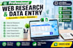 web research, data collection, data entry and internet research