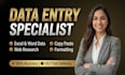 do accurate data entry, excel data entry, and web research
