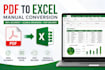 manually convert PDF to excel