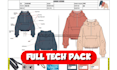create clothing tech pack technical flats garment design apparel manufacturing