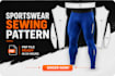 create sportswear sewing patterns with grading for activewear garments