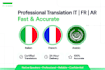 traduco testi tra italiano, francese e arabo