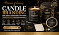 design modern candle label, candle box packaging and logo