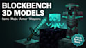 create custom minecraft blockbench 3d models, items, textures and animation