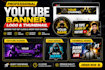 design professional youtube banner, logo and thumbnail