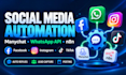 do social media automation manychat whatsapp api facebook ig tiktok posting n8n