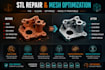 professional stl repair and 3d printable mesh fix service
