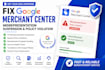 fix google merchant center misrepresentation suspension and policy violation