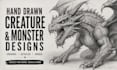 create detailed creature and monster pencil sketches