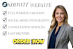 setup showit website,design,redesign showit website