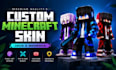 minecraft skin for java, bedrock, pvp and youtube as a minecraft builder