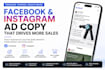 write high converting facebook and instagram ad copy that drives more sales