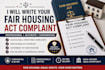 write a fair housing act complaint