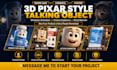 3d pixar style ai talking object character animation product explainer video