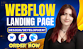 build responsive webflow landing page design, webflow website development