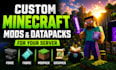 create a custom minecraft forge fabric and modpack or datapack for your server