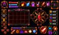 pixel art ui hud, pixel  background, pixel ui button and ui icon for godot game