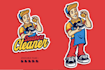 do modern paint brush logo design for contractors