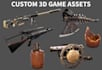 create custom 3d game assets, weapons, game character, ats truck, 3d modelling