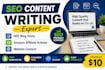 write SEO blog posts, amazon affiliate articles and website content