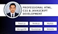 develop a professional website using HTML CSS react and bootstrap