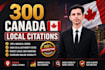 build 300 canada local citations manually